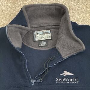 Vtg Sea World Jacket Fleece 1/4 Zip Men XXLarge Employee Embroidered Shamu